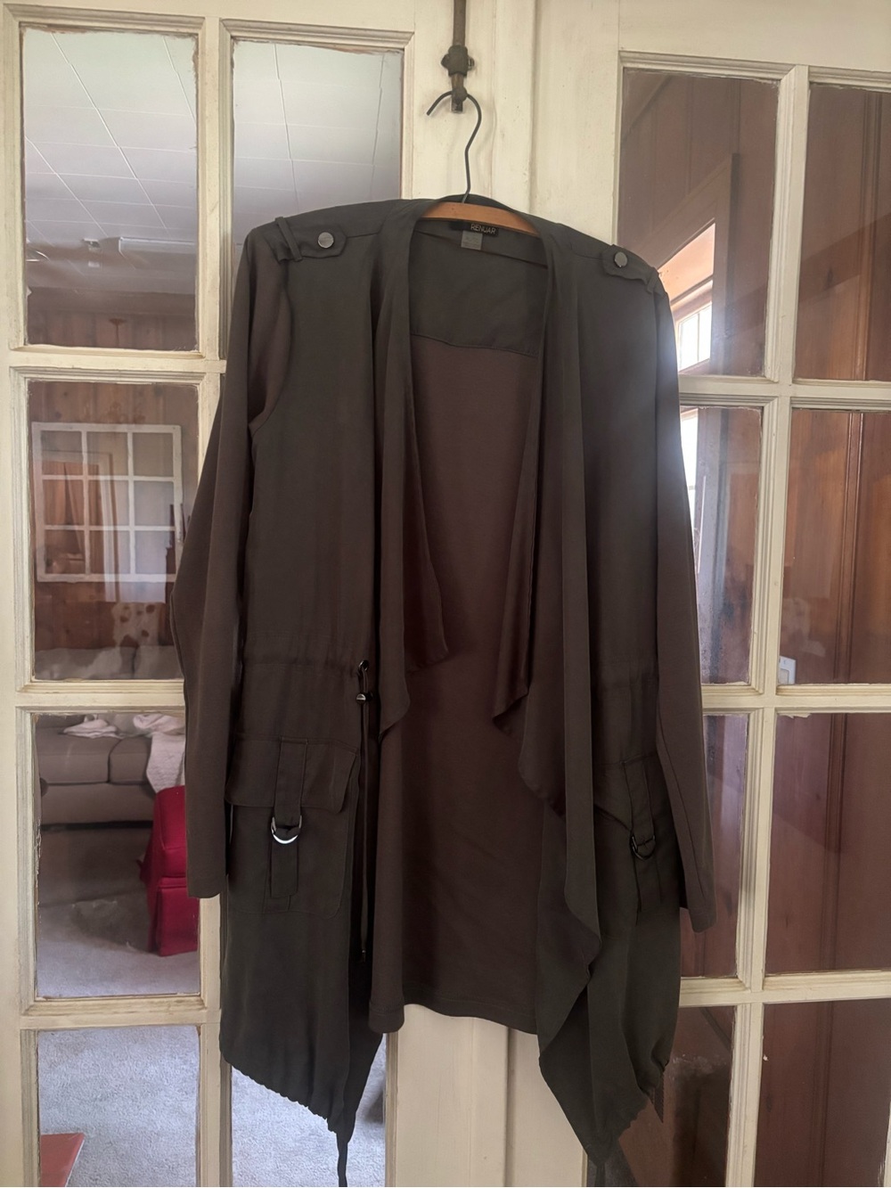 Renuar Olive Utility Drape Jacket with Pocket Details